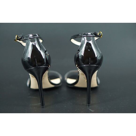 Stuart Weitzman Nudistcurve 100 Black Patent Ankle Strappy Sandals Size 7 $475 - Picture 3 of 10
